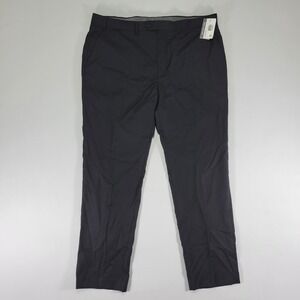 Michael Kors Men's Dress Pants Trousers MALONE Black Wool Blend 40 x 32‎